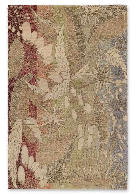 Saffron Rugs Multicolor Floral Hand Knotted Wool Rectangular Rug