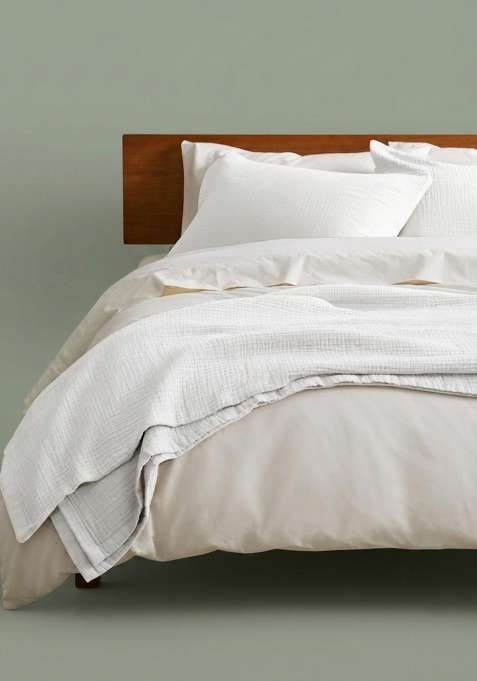 White Organic Cotton Gauze Blanket