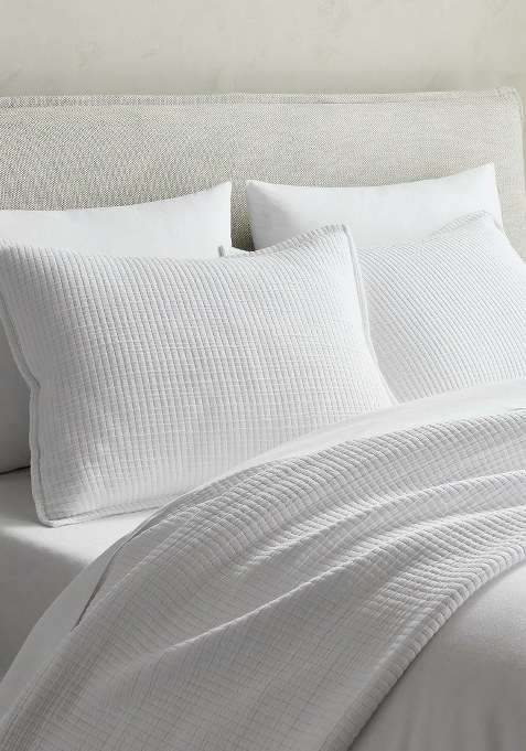 White Organic Ribbed Cotton Shams