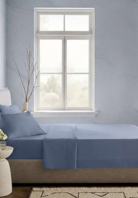 Mineral Organic Crisp Percale Fitted Sheet Set