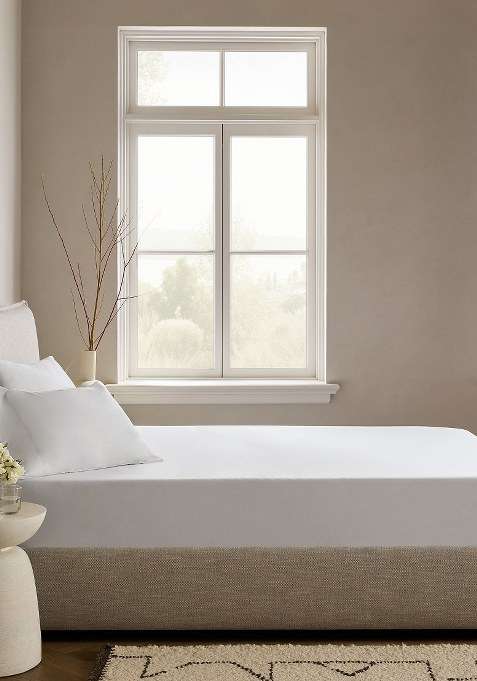 White Organic Crisp Percale Fitted Sheet Set