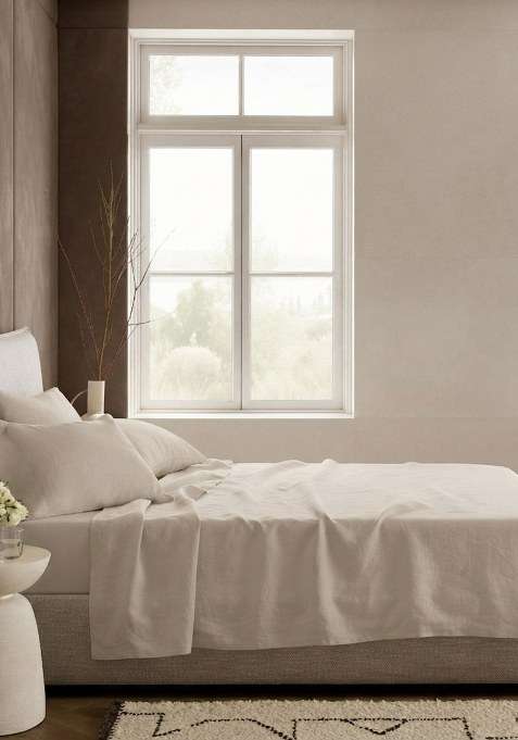 Sand Organic Crisp Percale Sheet Set