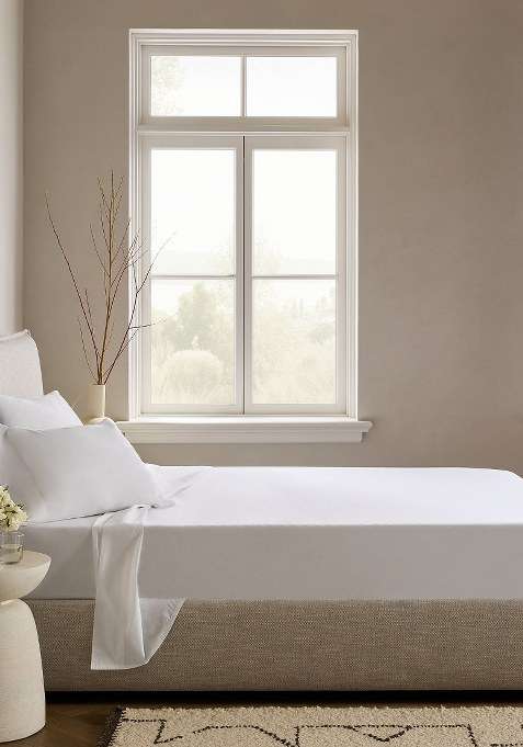 White Organic Crisp Percale Sheet Set