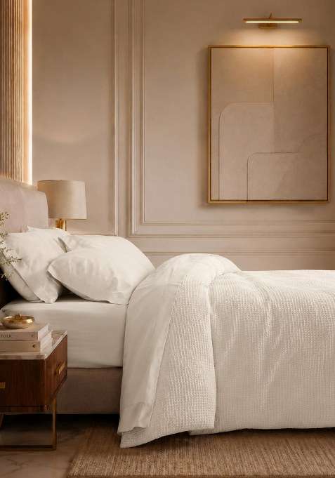 Undyed Organic Luxe Honeycomb Duvet Cover