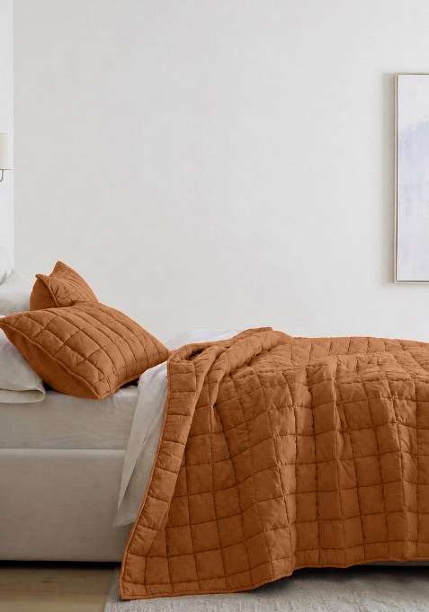 Terracotta European Linen Box Quilt