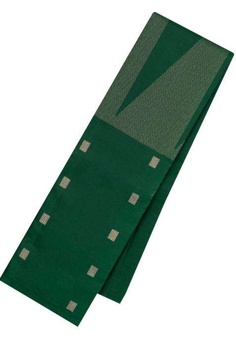 Green Handloom Soft Silk Saree With Temple Stripes With Korvai And Temple Border Design For Women