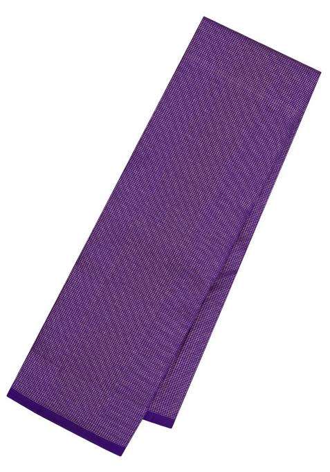 Violet Handloom Soft Silk Saree With Zari Checks With Checks And Stripes Design For Women