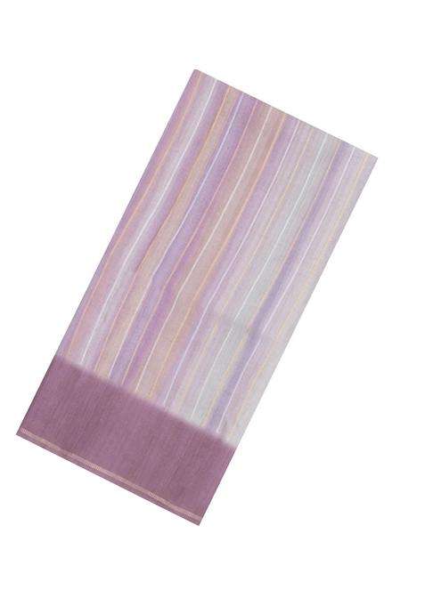 Dusty Pink Printed Synthetic Dupion Art Silk Saree With Abstract Stripes For Women