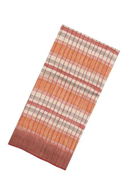 Multicolour Printed Tussar Silk Saree With Checks For Women