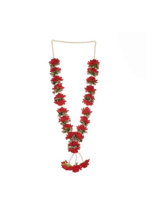 Red M K Creation Artificial Wedding Garland for Bride and Groom Varmala Multipurpose Use Size 60 CM Pack of 2