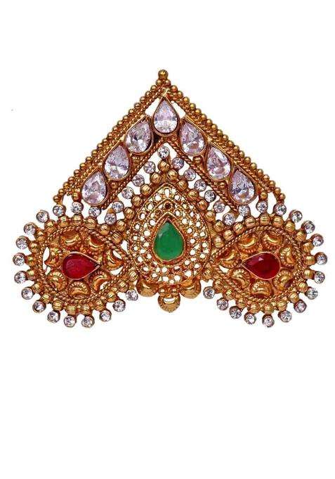 Gold Heer and Sahib Royal Rajputana Designer and Handcrafted Wedding Turban Kalgi