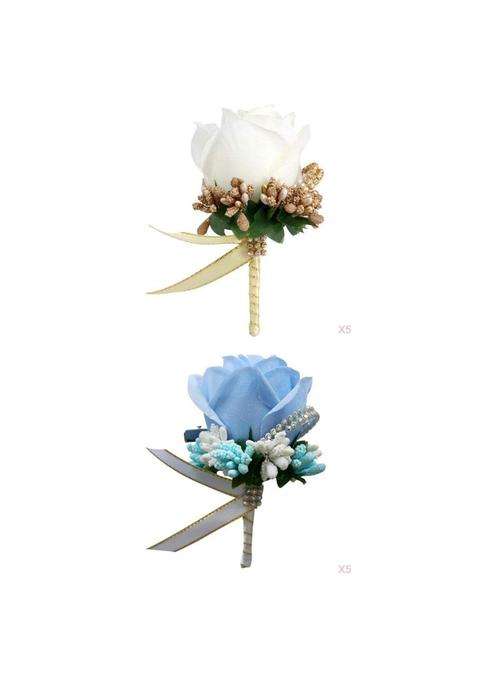 Ecomistiq 10Pcs Stimulation Rose Flower Brooch Pin Wedding Corsage Pin