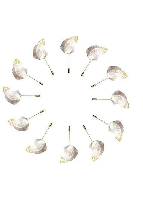 Weddingbobdiy 12Pieces Lot Groom Boutonniere Wedding Silk Rose 3 Point 5CM