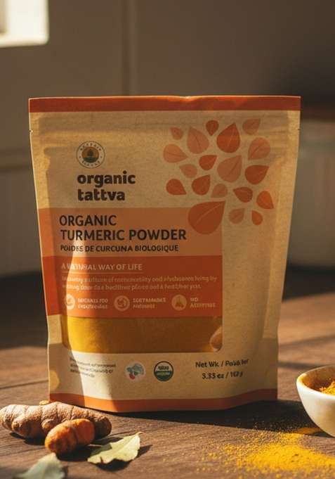 Organic Tattva Tattva, Gluten Free Turmeric (Haldi) Powder - 100 Gram | Quality Indian Spice, High Curcumin Content Haldi