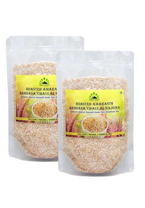 Hillpure Organic Grown By Mother Nature Roasted Amaranth | Rajgira Puffed Chaulai Navratri Food Home Style Roasting In An Iron Kadai| Healthy Snack 250 Gm For Vrat Laddu Chikki
