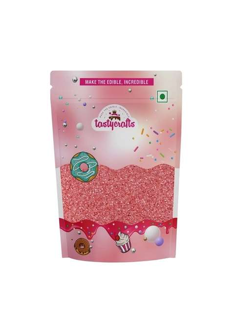 Tastycrafts Sparkling Sugar For Cake Cupcake Cookie Decoration | Edible Glitter Crystals Baking Shimmer Color Ideal Cakesicles Donuts Pastries Desserts Rose Gold 500Gm