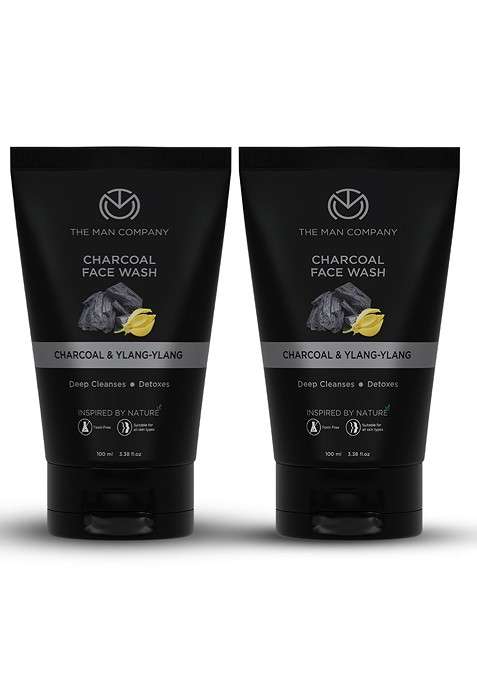 The Man Company Set Of 2 Ylang Argan Charcoal Face Wash