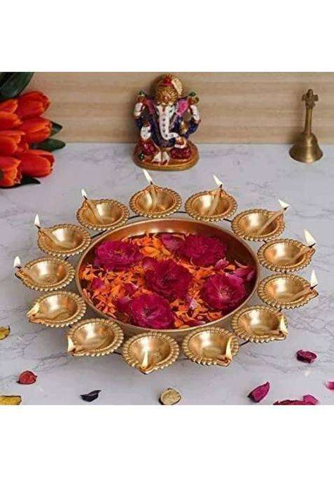 SMOCK STRECH Diya Urli 10 Inch Diwali Decoration Iron Table Diya(Height 2.5 inch)