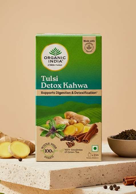 ORGANIC INDIA Combo Tulsi Detox Kahwa + Moringa Powder
