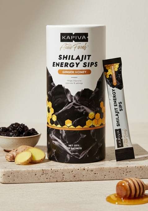 Kapiva Shilajit Energy Sips | With 100% Pure Shilajit/Shilajeet 250Mg Shilajit/Stick Boosts & Stamina Ginger Honey Flavour (15 N)