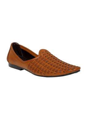 Panahi Tan Synthetic Leather Mojaris for Men